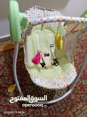  1 سرير هزاز اطفال كهربائي كرسي هزاز