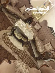  1 طقم كنب تفصيل خشب زان  + الطريه من احسن أنواع الطريات + البرادي من احسن أنواع البرادي