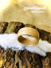  3 خاتم دبلة من الخشب الطبيعي