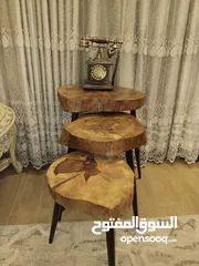  13 مشغولات خشبية يدوية (ترابيزات..تيبل لامب).... hand made
