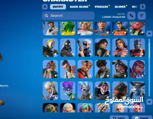  1 حساب فورتنايت سكنات وبيكاكسات نجمه وقولف وسكن لارا كروفت وباتل باسات من الشابتر الثاني