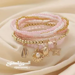  3 اساور خرز الألوان حسب الاختيار والكمية محدودة 4 قطع