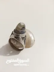  5 خاتم انتيك مرصع بحجر سليماني نادر