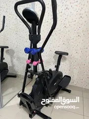  3 جهاز كروس فت مع نحت خصر ومتعدد الاستخدامات مع شاشة للوقت والنبض والسعرات الحرارية