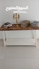  2 Elegant classy table for corners or entrance. Forge with glass surface table with plastic chair