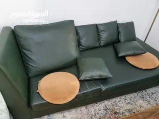  3 emerald green sofa leather