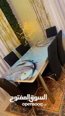  2 طاوله سفر 6 مقاعد و كورنر قهوه و مرجيحه حجم كبير
