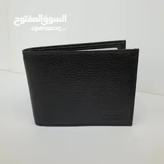  3 محفظة HUGO BOSS جلد طبيعي 100% جديده مميزة