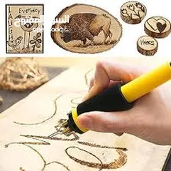  11 قلم الة حفر و كتابه و رسم غلى  الخشب   الكهربائي مع 6 روؤس