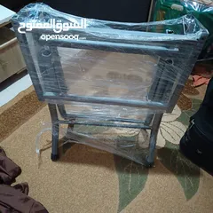 5 طاولة بلاستيك لون بني مع قاعدة جديدة