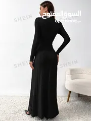  2 New Black Stand Up Collar Long Sleeves Dress / L