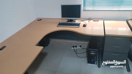  1 Office Tables L Shape ( Three Pieces )