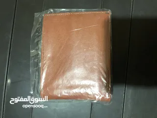  2 محفظة جلد طبيعي