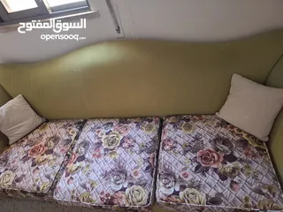  4 كنب للبيع 7 مقاعد لون أخضر باقل سعر وخشب ممتاز