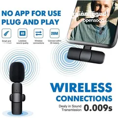  4 Wireless Microphone/Lapel Microphone,Portable-For IOS & Android ميكرفون للموبايل اندرويد و ايفون