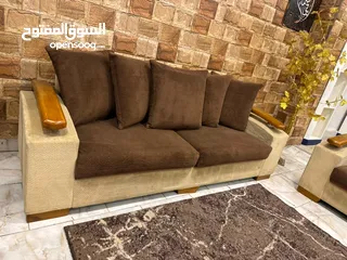  5 طقم كنب modern وارد شهوان 7 مقاعد  راقي جداً خشب سويد بالكامل و بلوط خارجي