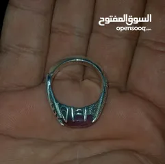  4 خاتم ياقوت افريقي فاخر ونادر جدا أنتيك صياغه درويش صياغه ثقيله جدا خاتم مارح تلاقي مثلو فضة 925