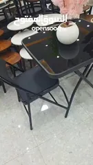  4 طقم طاولة وكراسي قابل للطي — أنيق وعملي مثالي للبلكونة، الحدائق، المطبخ أو أي زاوية راقية في البيت