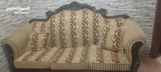  5 طقم كنب خشبهم زان من مصر 7 مقاعد ثلاثيه والثنائية و2 مفرد