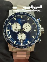  6 Tissot Supersport Chrono, 45.5 mm, Blue dial, Metal bracelet, Swiss Quartz movement