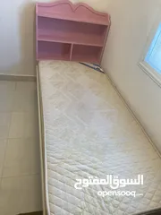  2 Pink color bed with mattress + 2 shelf