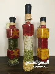  1 Elegant Decorative Vegetable Bottles - زجاجات زينة أنيقة بالخضار