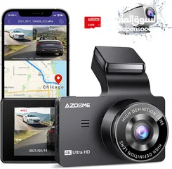  1 AZDOME 4K Front Dash Cam, Dual Dashcam 2K+1080P Dashboard Camera with GPS WiFi SD Card, 3" Display,