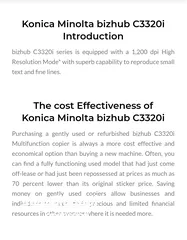  10 طابعة Konica Minolta C3320i جديدة بكرتونها