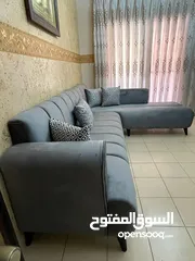  4 طقم كورنر مودرن خشب لاتيه وقراط قماش مخمل وتر برو