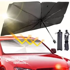  1 مظلة قابلة للطي للسيارة لمقاومة أشعة الشمس المباشرة وعزل حراري لتقليل درجة الحرارة داخل السيارة بشكل