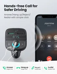  2 Ugreen BLUETOOTH CAR CHARGER USB FLASH DRIVE AND TF CARD SUPPORTED شاحن سيارة للتلفون