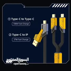  3 كابل شحن سريع 100 وات - Two for Two  طول 1.2 متر  سلسلة Elite من Vyvylabs