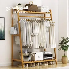 2 ستاند ملابس خشبي انيق مرتب  يزين غرفتك ويرتب اغراضك  سهل الحركة والتنقل