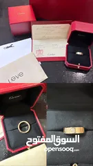  2 Cartier Love 18k Yellow Gold Band Ring, 54 size
