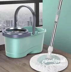  1 خلي تنظيف بيتك أسهل وأسرع مع الممسحة الدوّارة الذكية!رأس ألياف فيها 300,000 شعيرة دقيقة بتمتص