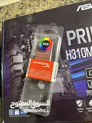  8 قطع كمبيوتر   CPU Core i5 9th Gen + Motherboard ASUS + HyperX Fury 8GB RGB x2