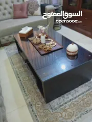  16 طاولة وسط  وطاولة تلفزيون خشب صولد متين لغرفة الجلوس