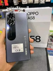  2 جديد بالكرتونة oppo A58 رام 16 جيجا 128 مكفول سنة متوفر توصيل