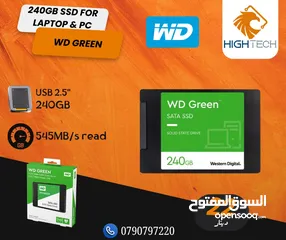  1 ذاكرة تخزين داخليه 240GB SSD WESTERN DIGITAL للكمبيوتر و لابتوب