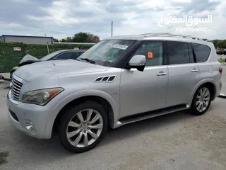  1 Infiniti QX80 Model 2014 Full option Color Silver Interior Black USE Used car