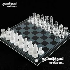  5 بورد لوح لعبة شطرنج كرستال  زجاج    الشطرنج الزجاجي المميز