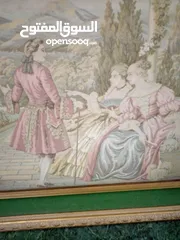  2 لوحات  رسم زيتي.. وتطريز