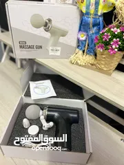  6 جهاز تدليك كهربائي صغير الحجم لاسلكي وقابل لإعادة الشحن CY-007 مزود بـ 4 رؤوس قابلة للتبديل