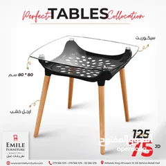  2 طاولات طعام بأشكال وبألوان مختلفه