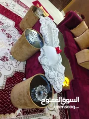  2 طاوله سداسيه تفصيل مع 6 طربيزات برميل كمان تفصيل