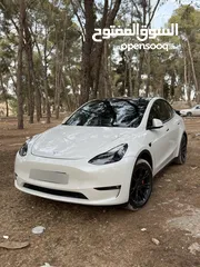  2 تيسلا مودل واي موديل 2023 لونغ رينج دوال موتور فحص كامل بحالة ممتازة قابل للبدل على سياره اقل ثمن