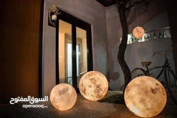  6 مجسم القمر المضيء هديه ديكور منظر هديه القمر المضئ 3D يضئ كل الالوان moon light هدايا اضائه ضوء