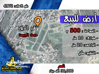  1 رقم الاعلان (4172) ارض سكنية للبيع في منطقة نقب الدبور