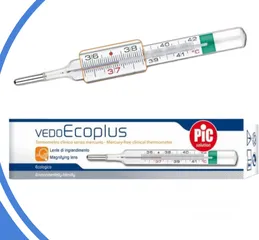  1 ميزان حرارة زجاجي كحولي نوع بيك ايطالي PiC Vedo Eco Plus Thermometer