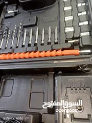  10 حقية صندوق درل شحن  صخري ماركة TOP مع بطارتين 36 فولت  و 21 راس لكافة الاستخدامات  المنزليه